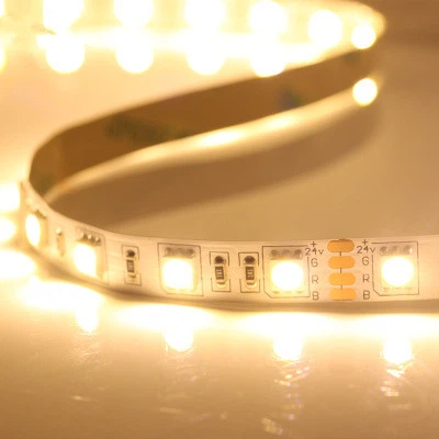 Bande chaude blanche 5050 SMD LED 5M flexible / 12V imperméable de petit pain